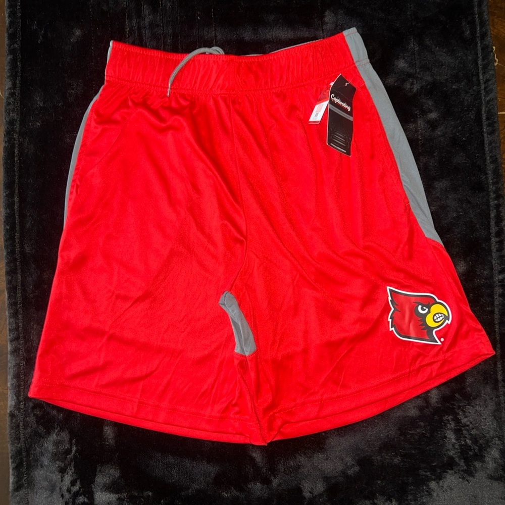 NEW Louisville U of L Cardinals elastic Red Draw String Athletic Shorts Men's M